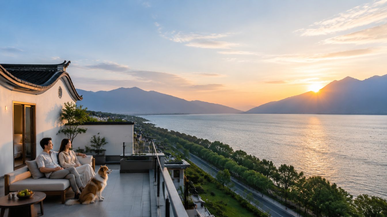 大关县携宠住进洱海落日